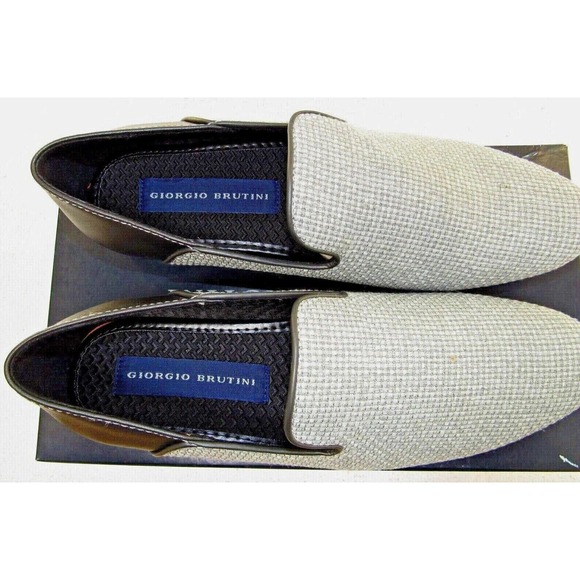 Mens Giorgio Brutini Jute Smoker Loafer CAMBY Gray Black Loafers 179401 Sz 7 NEW - Picture 3 of 5